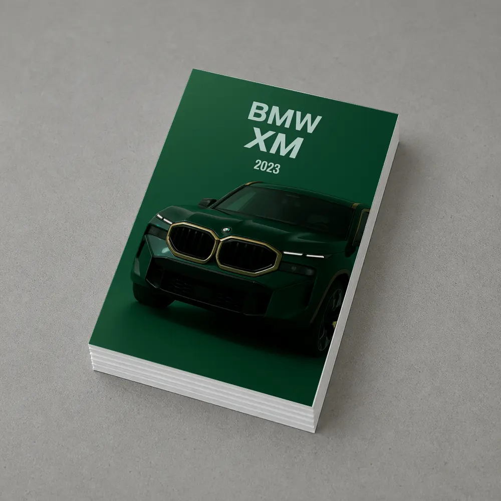 BMW XM Green SUV Dark Background – Postcards