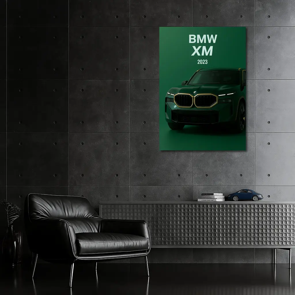 BMW XM Green SUV Dark Background – Wall Art