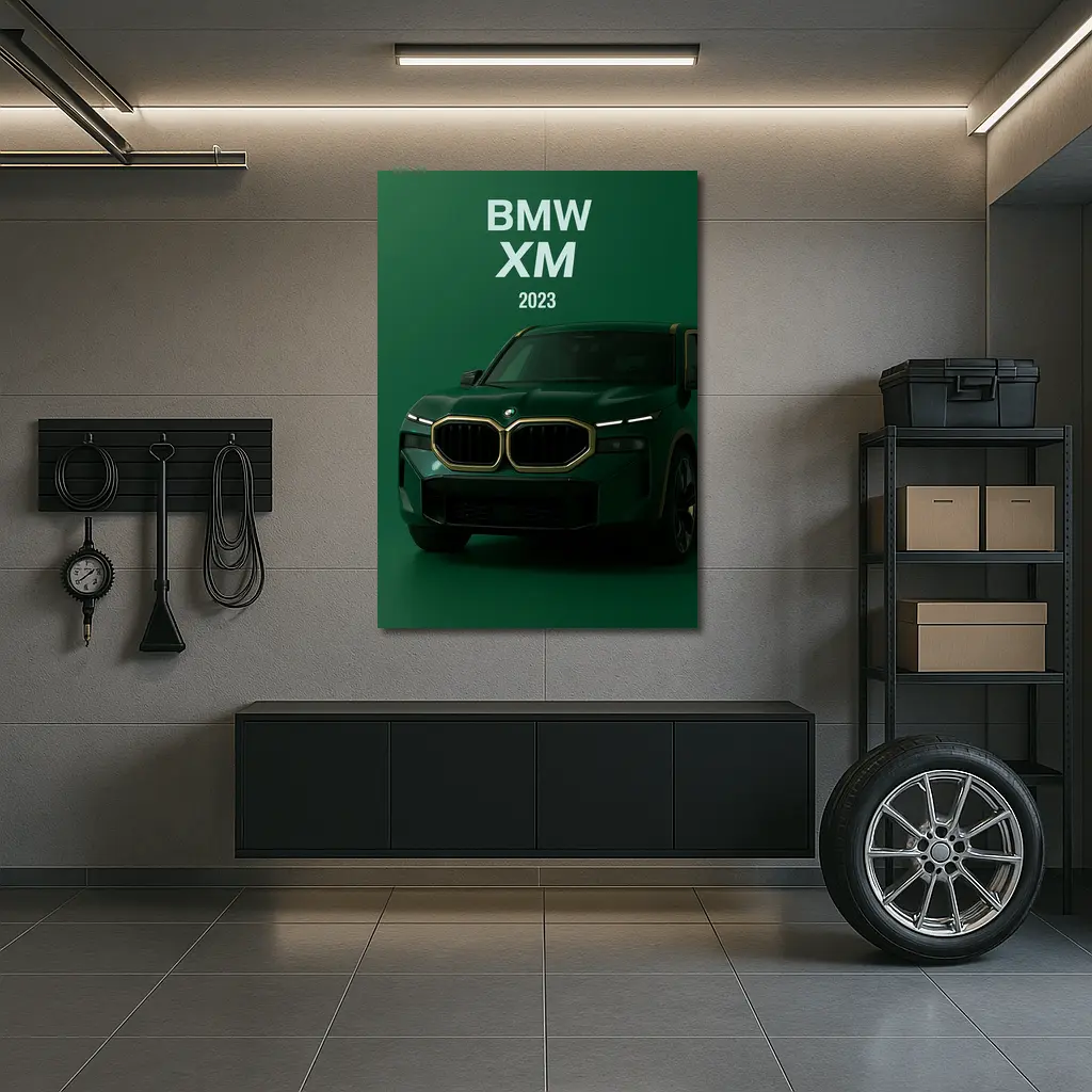BMW XM Green SUV Dark Background – Wall Art