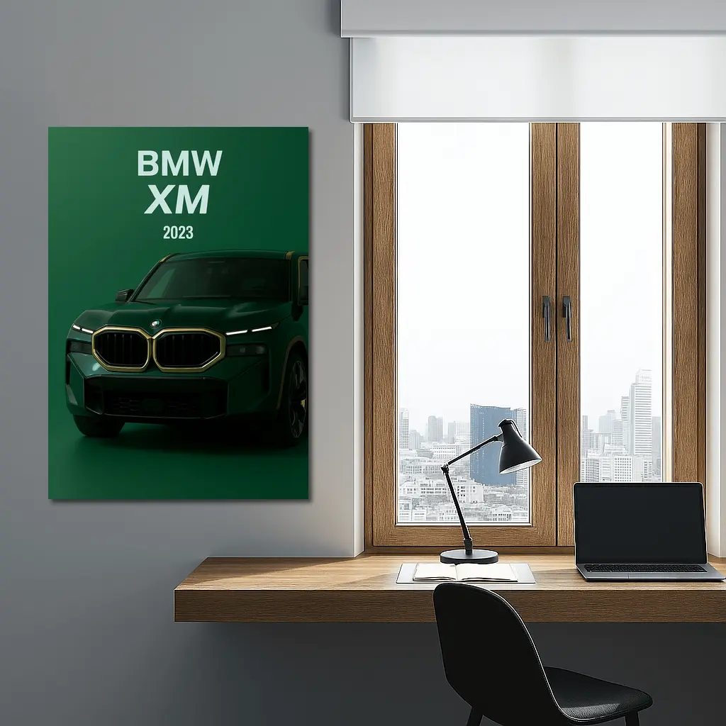 BMW XM Green SUV Dark Background – Wall Art
