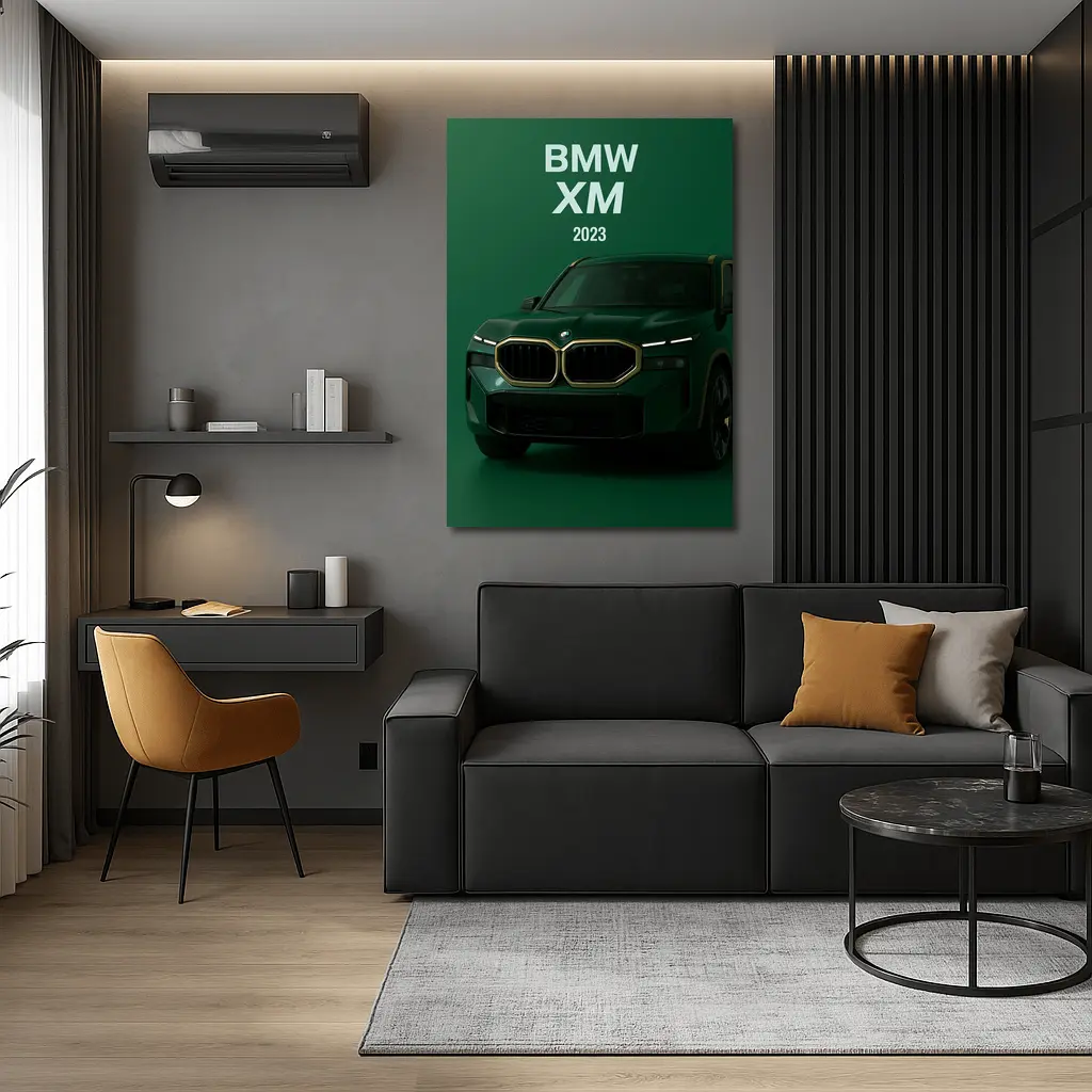 BMW XM Green SUV Dark Background – Wall Art