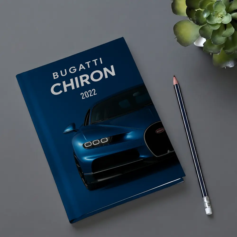 Bugatti Chiron Blue Supercar Dark Background – Notebooks