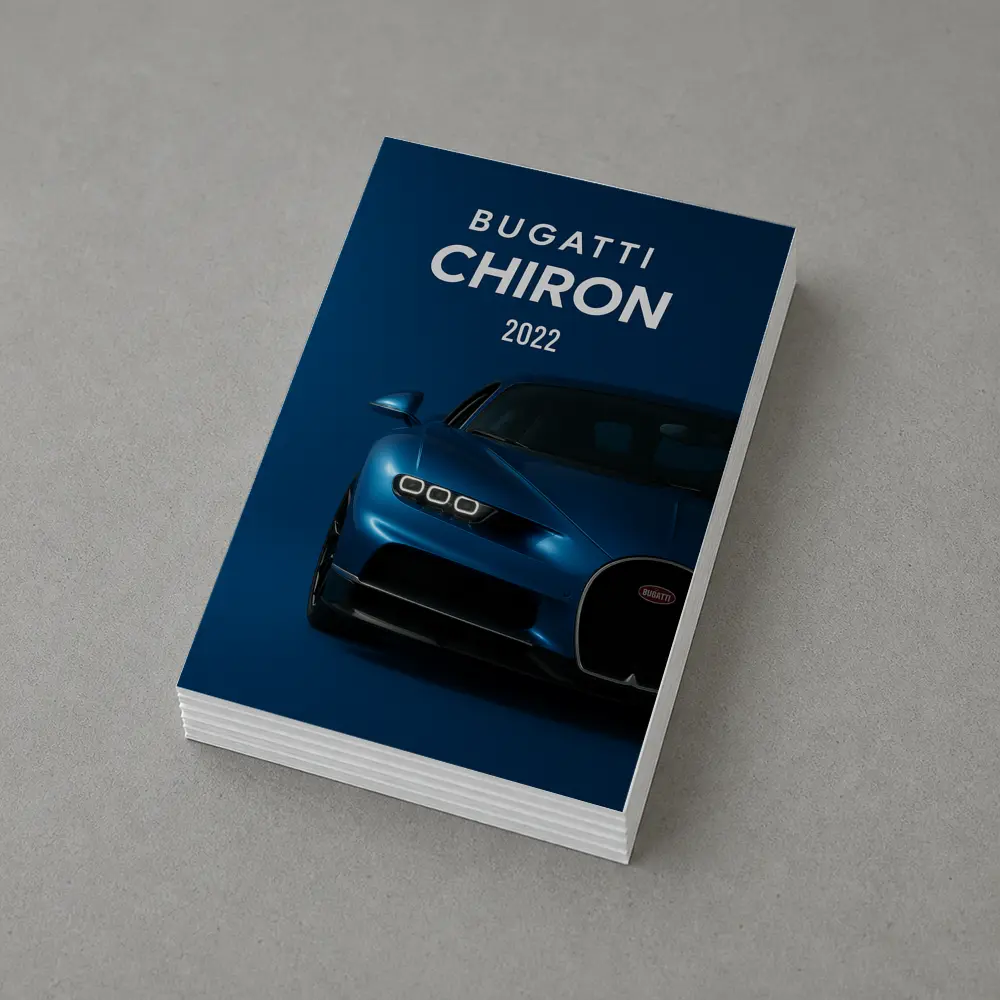 Bugatti Chiron Blue Supercar Dark Background – Postcards