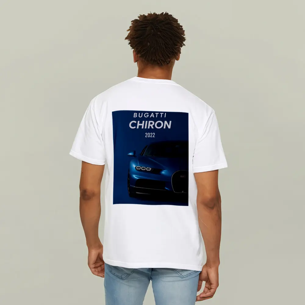 Bugatti Chiron Blue Supercar Dark Background – T-Shirts