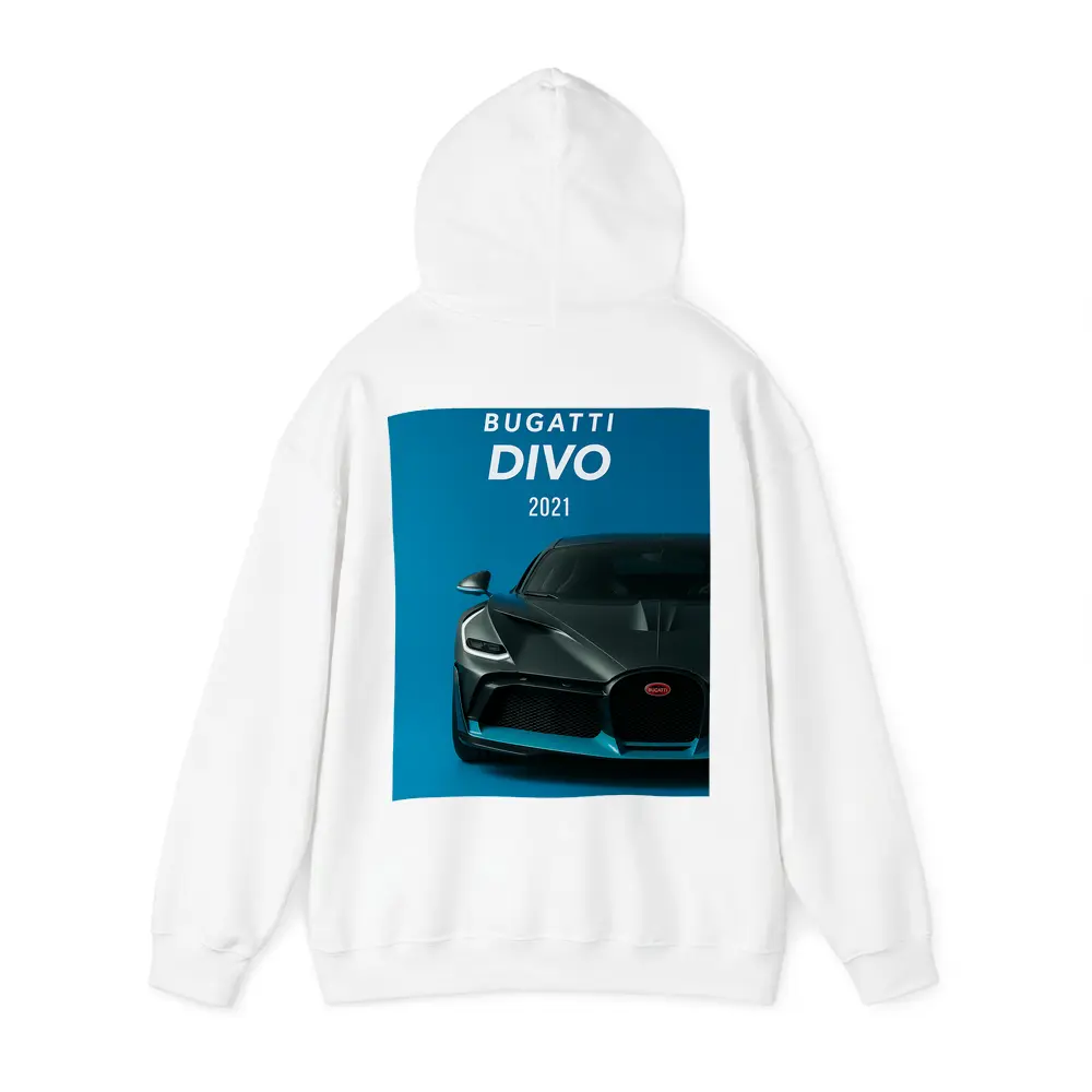 Bugatti Divo Front View Blue Background – Hoodies
