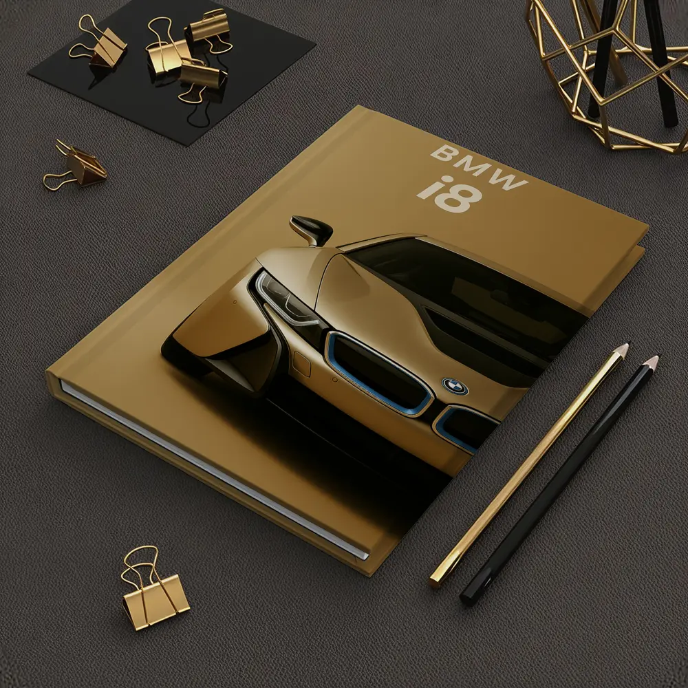 BMW i8 Gold Minimal Background Art – Notebooks