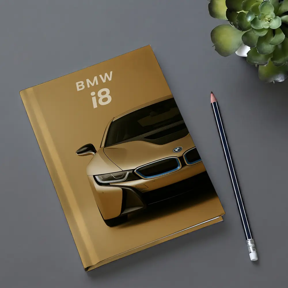 BMW i8 Gold Minimal Background Art – Notebooks