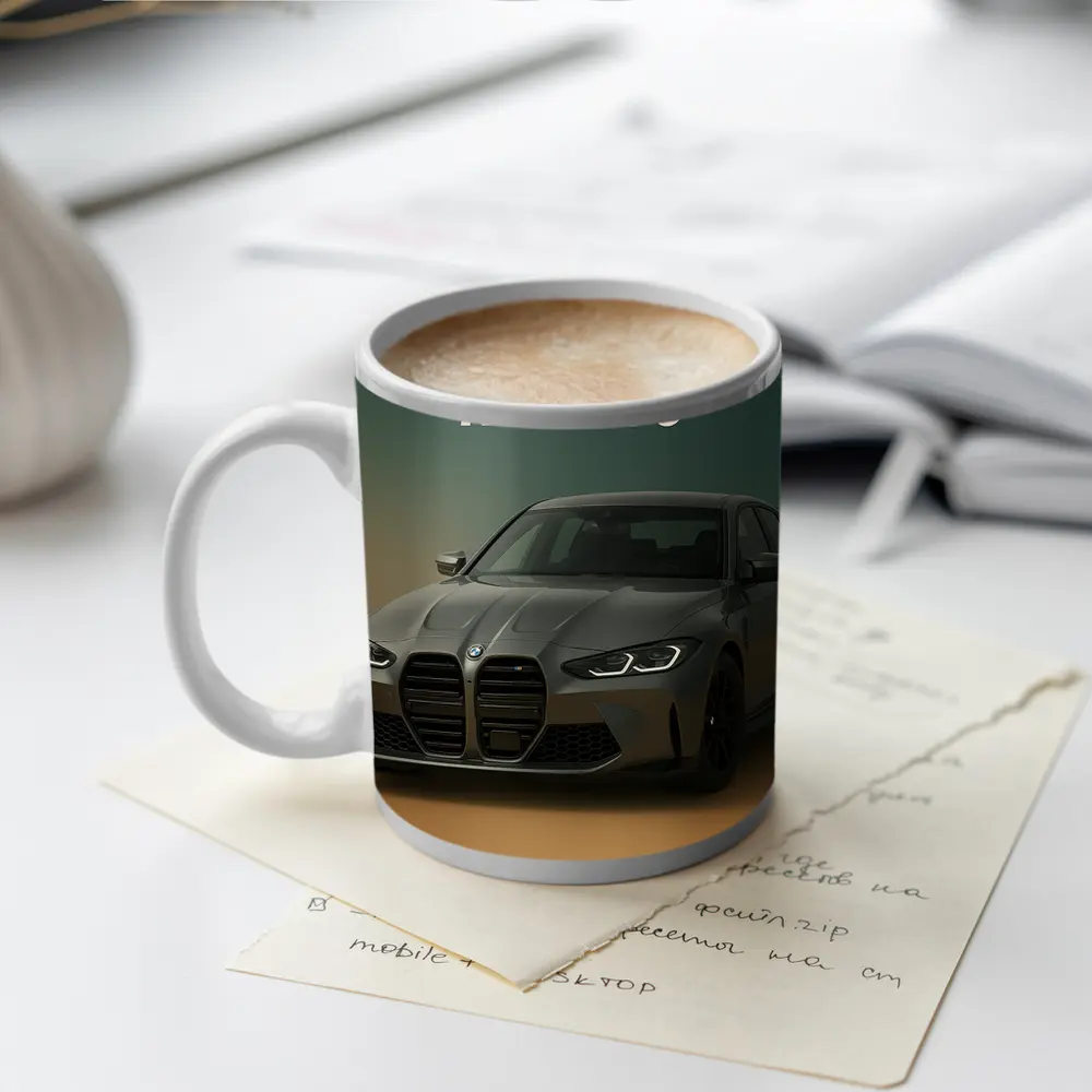BMW M3 G80 Dark Gray Gradient Background – Mugs