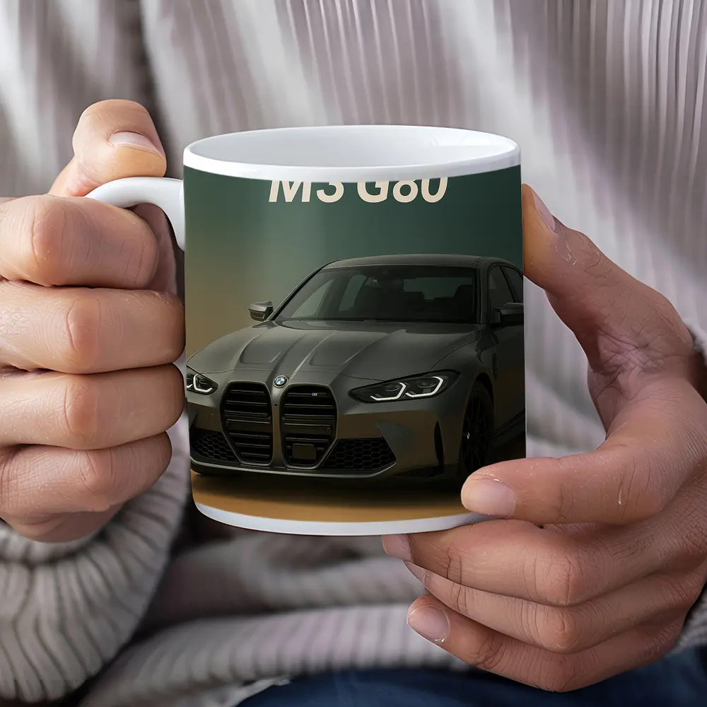 BMW M3 G80 Dark Gray Gradient Background – Mugs