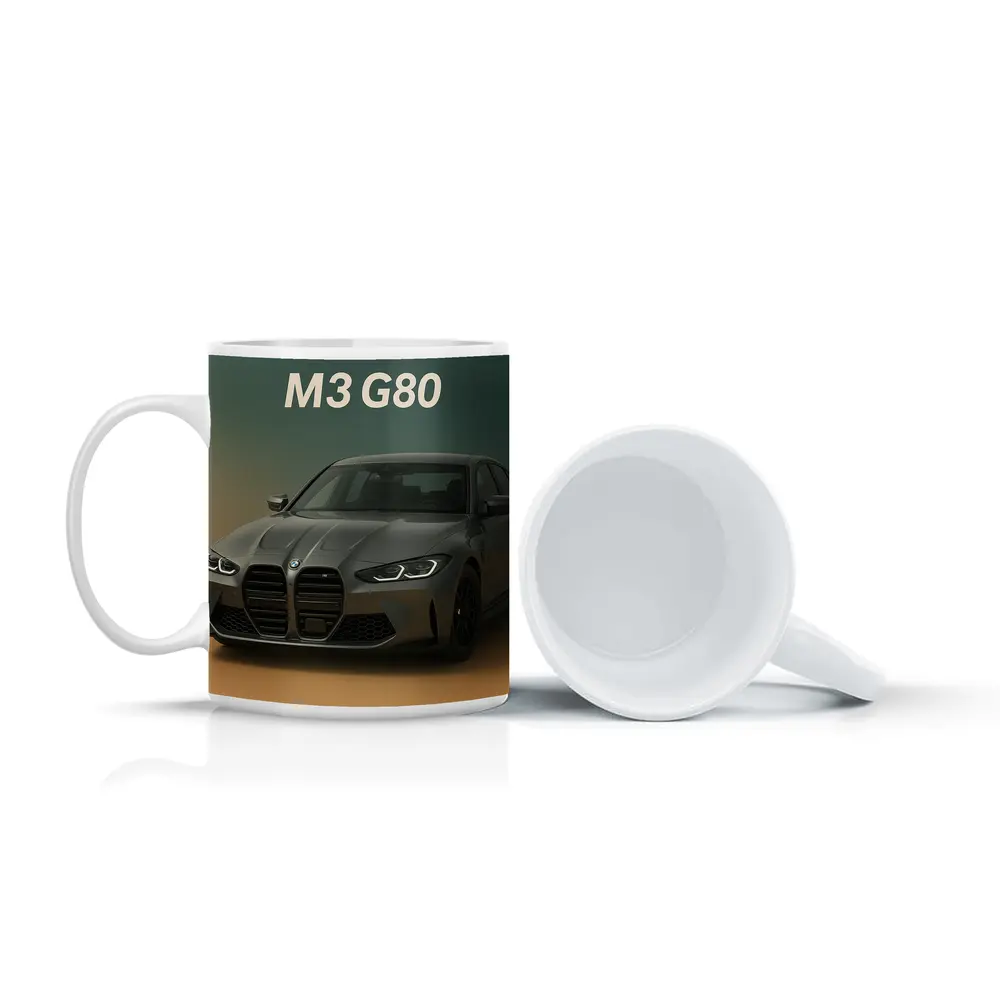 BMW M3 G80 Dark Gray Gradient Background – Mugs