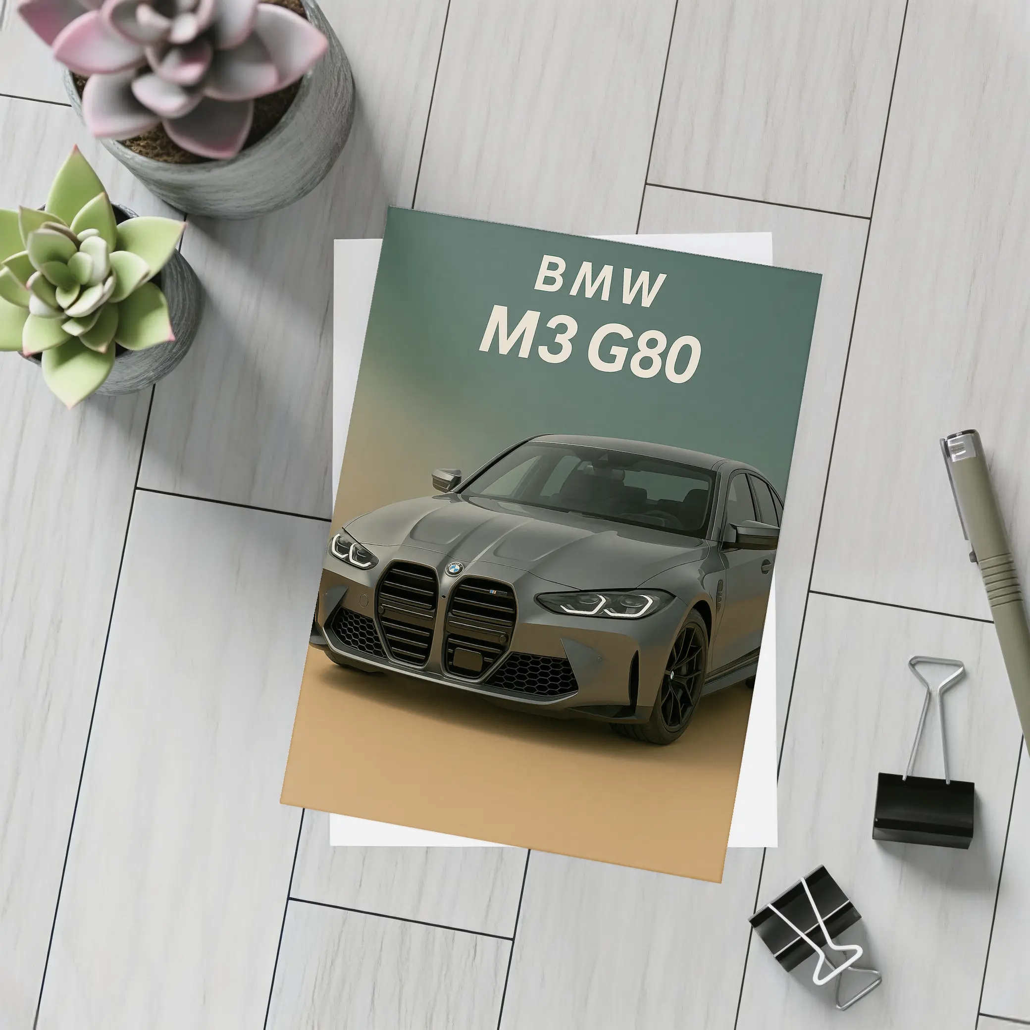 BMW M3 G80 Dark Gray Gradient Background – Postcards