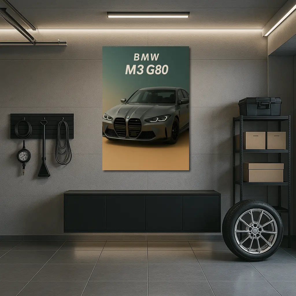 BMW M3 G80 Dark Gray Gradient Background – Wall Art