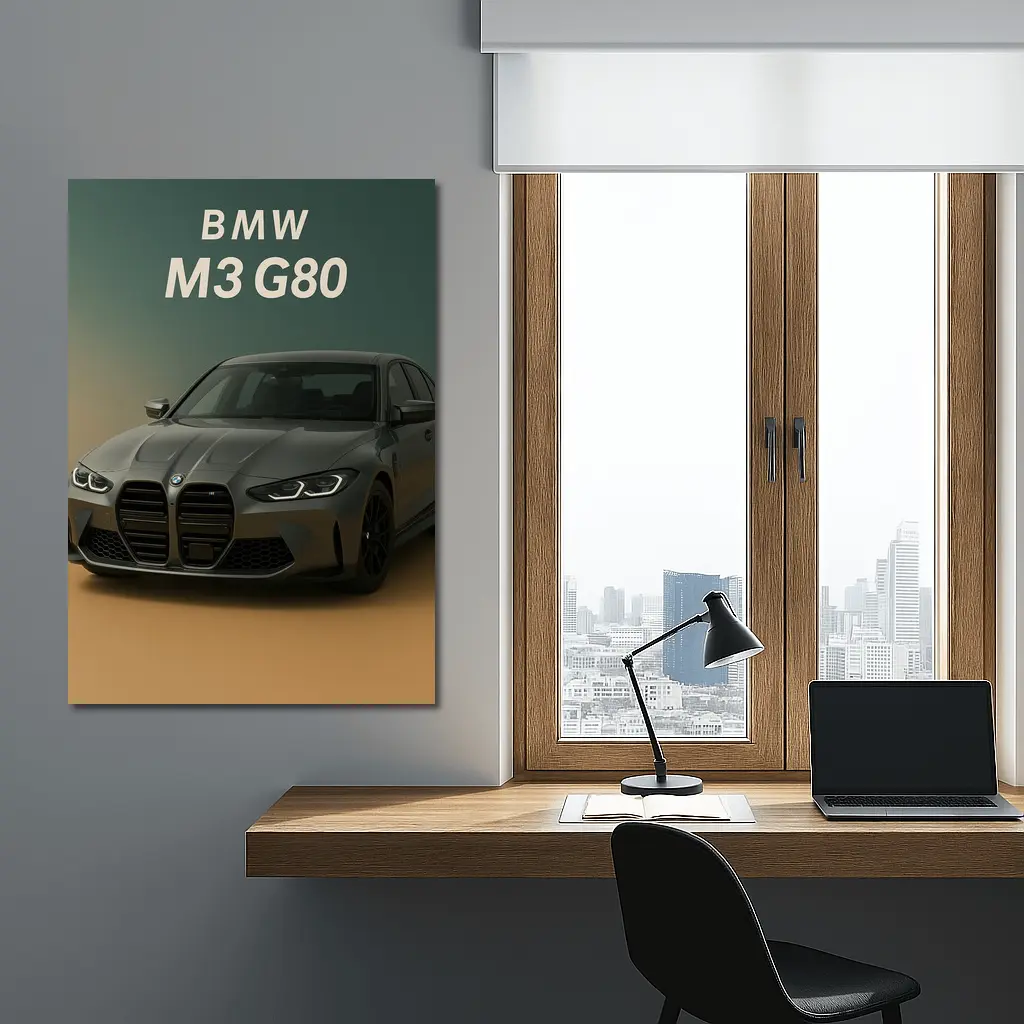BMW M3 G80 Dark Gray Gradient Background – Wall Art