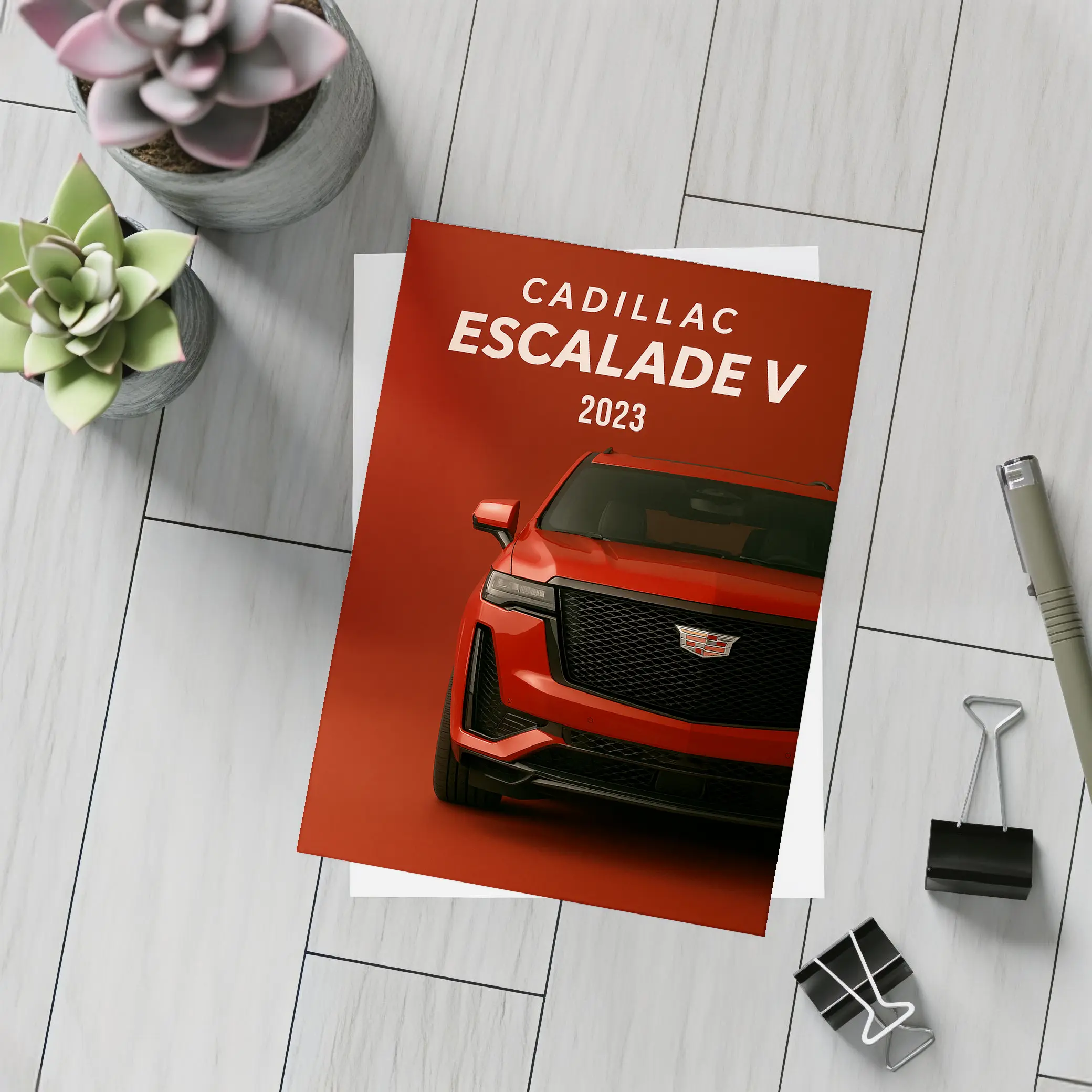 Cadillac Escalade V Red Studio Shot – Postcards