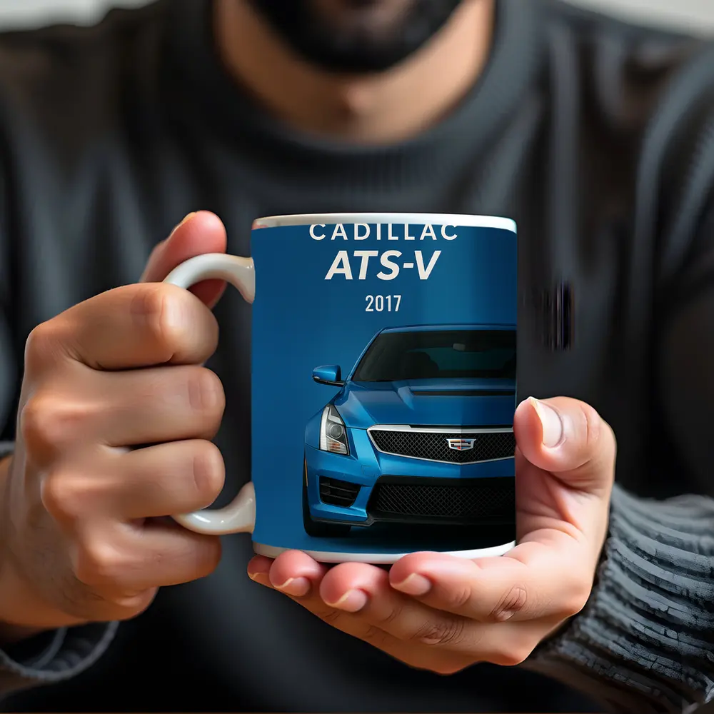 2017 Cadillac ATS-V Blue Front View – Mugs