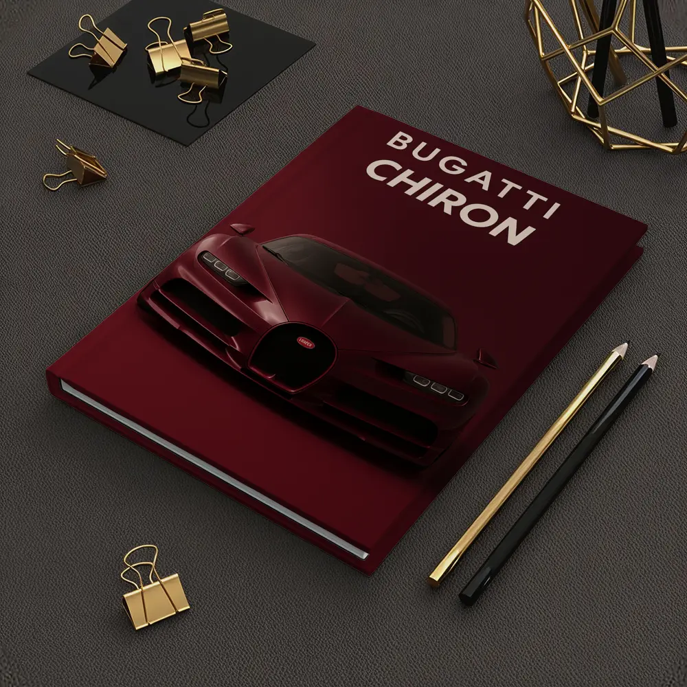Bugatti Chiron Deep Red Dark Background – Notebooks
