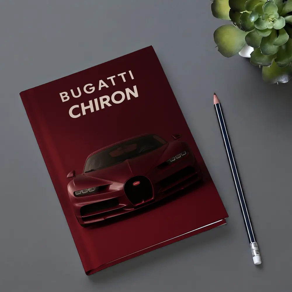 Bugatti Chiron Deep Red Dark Background – Notebooks