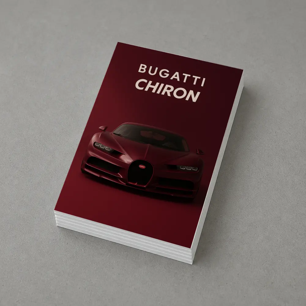 Bugatti Chiron Deep Red Dark Background – Postcards