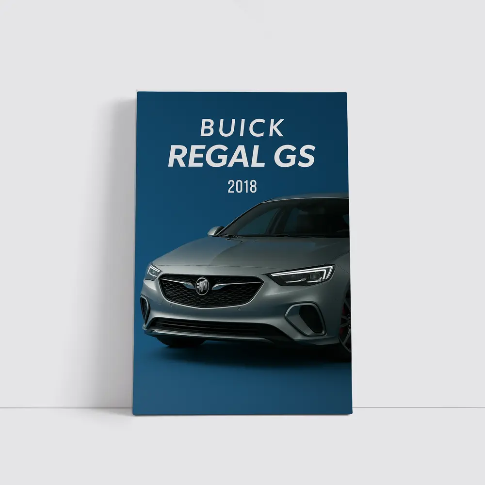 Buick Regal GS Silver Car Blue Background – Wall Art