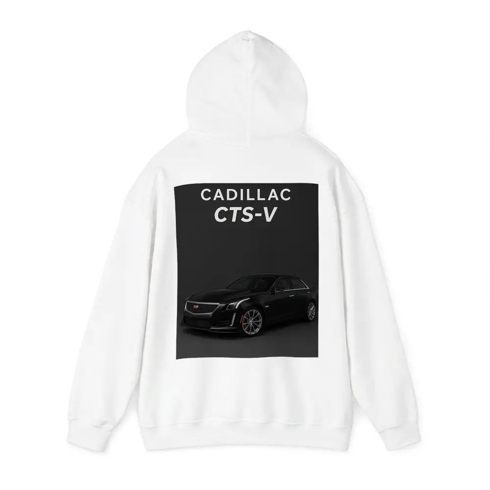 Cadillac CTS V Black on Dark Background – Hoodies