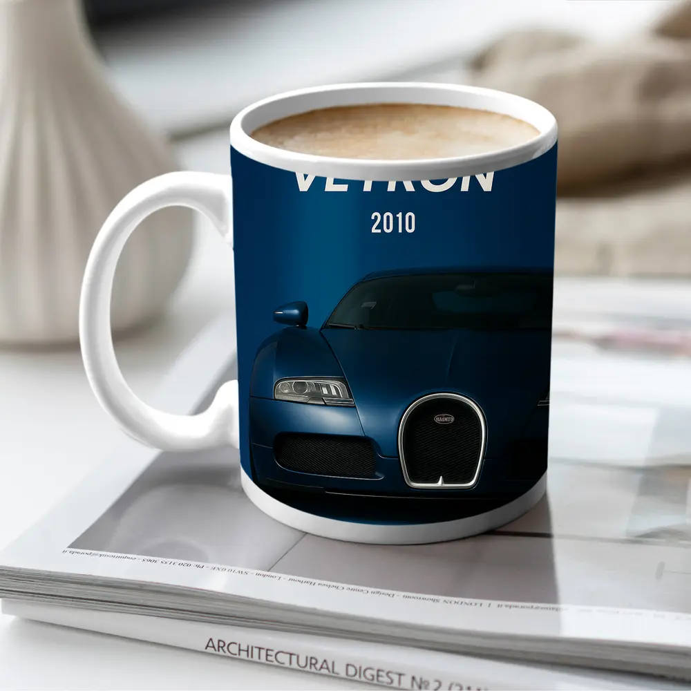 Bugatti Veyron 2010 Deep Blue Front – Mugs