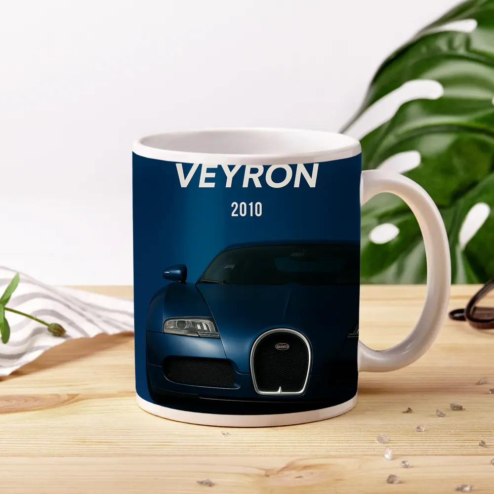 Bugatti Veyron 2010 Deep Blue Front – Mugs