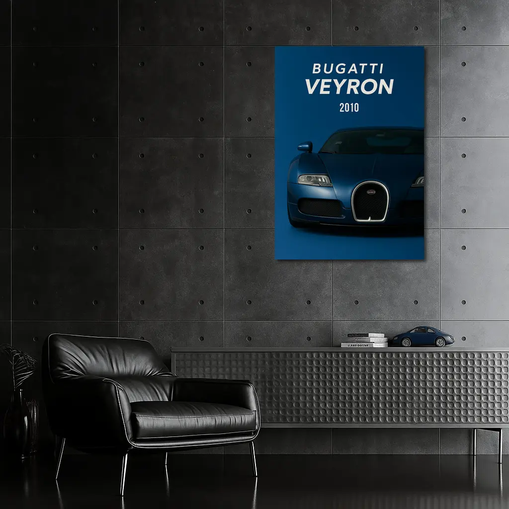 Bugatti Veyron 2010 Deep Blue Front – Wall Art