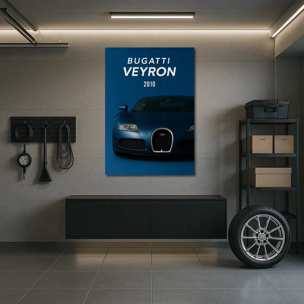 Bugatti Veyron 2010 Deep Blue Front – Wall Art