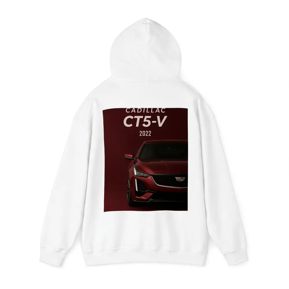 Cadillac CT5 V Dark Red Background – Hoodies