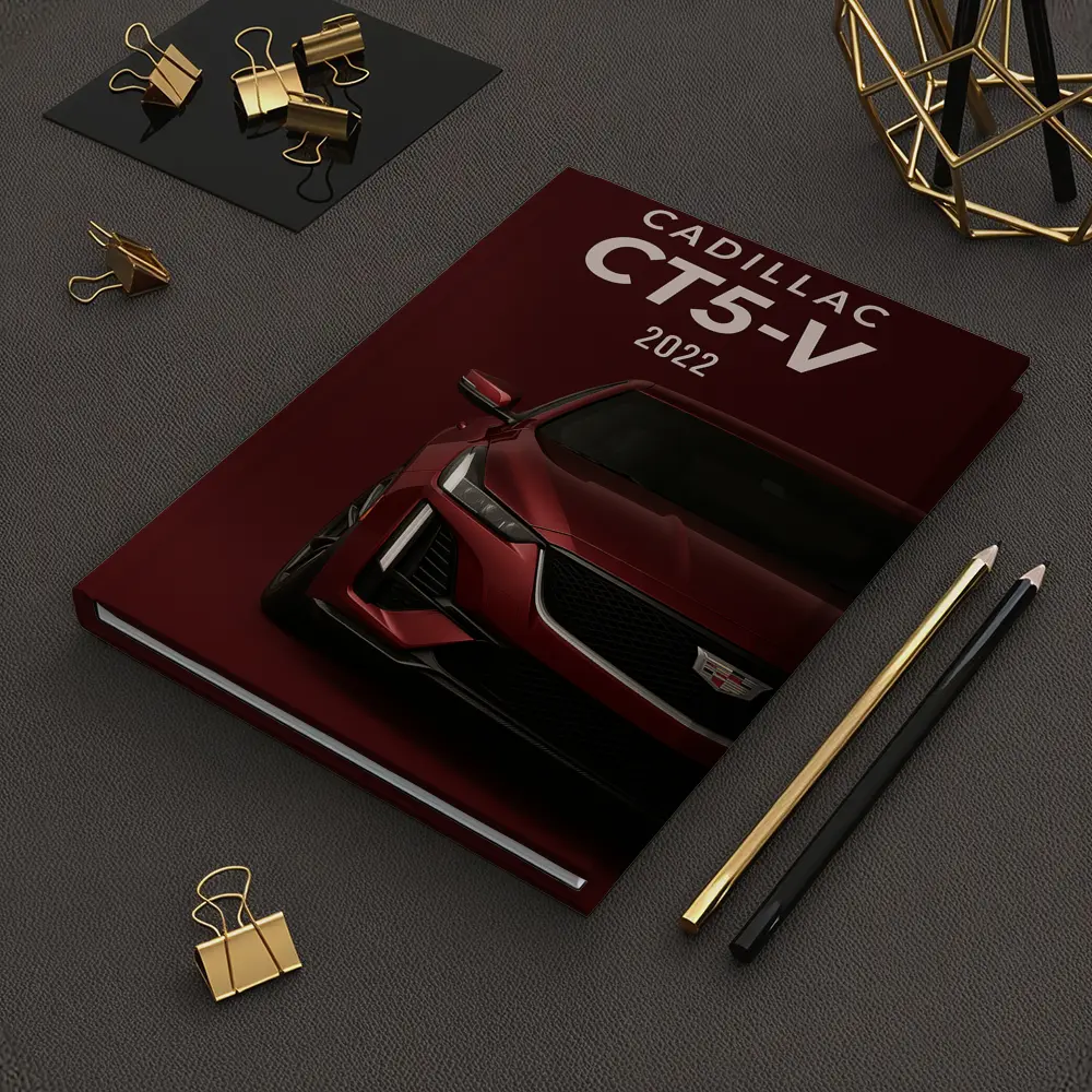 Cadillac CT5 V Dark Red Background – Notebooks