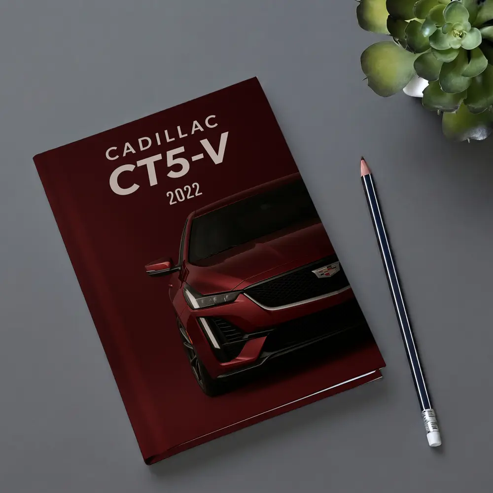 Cadillac CT5 V Dark Red Background – Notebooks
