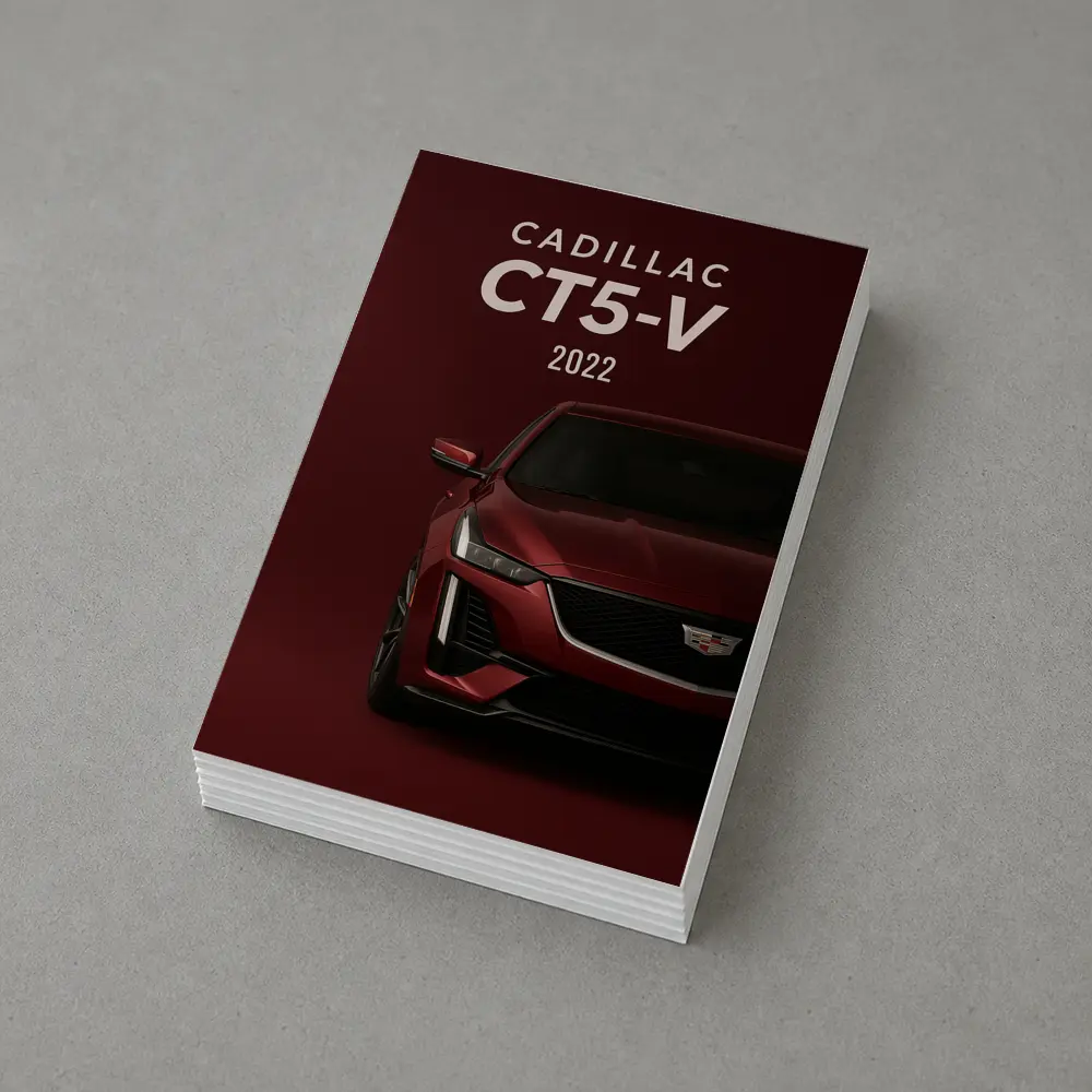Cadillac CT5 V Dark Red Background – Postcards