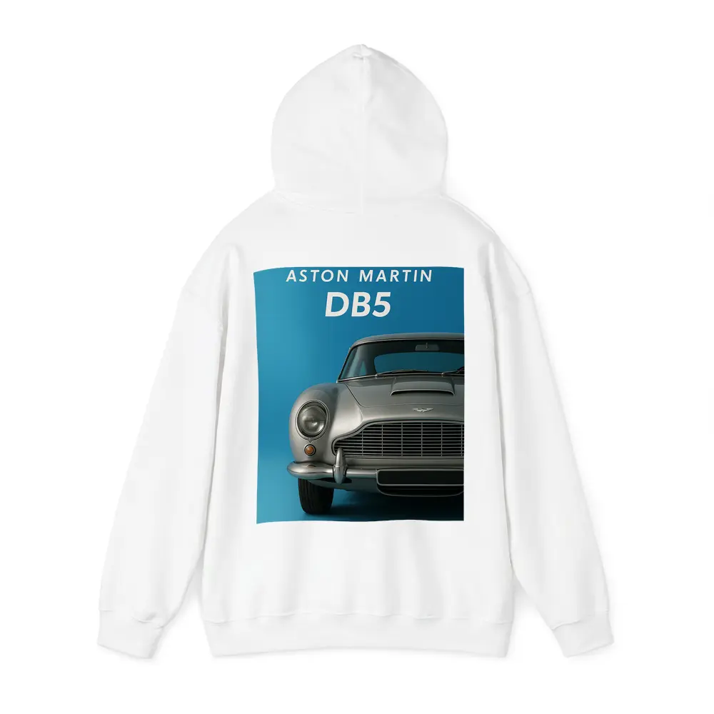 Aston Martin DB5 Silver Blue Background – Hoodies