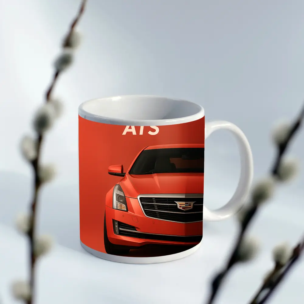 Cadillac ATS Red Car Front View – Mugs