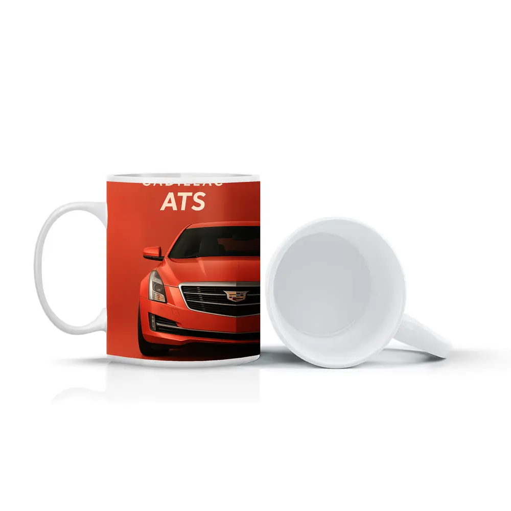 Cadillac ATS Red Car Front View – Mugs