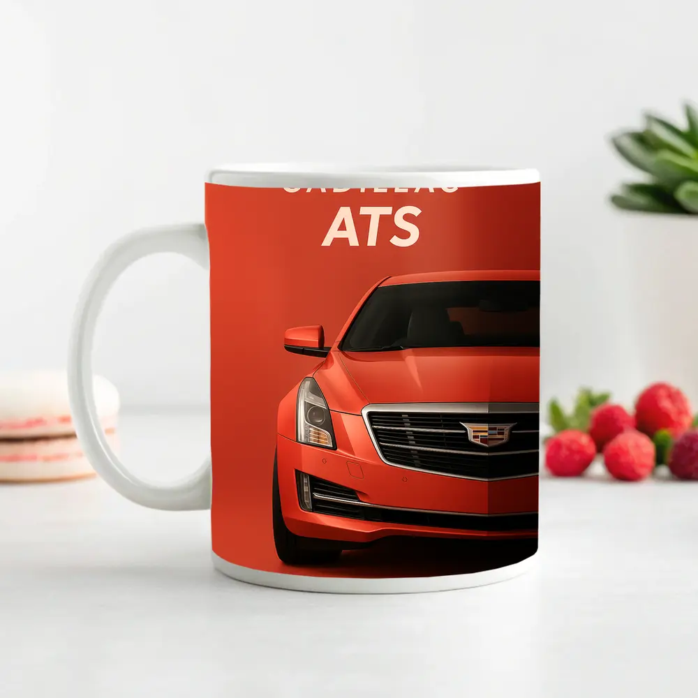 Cadillac ATS Red Car Front View – Mugs