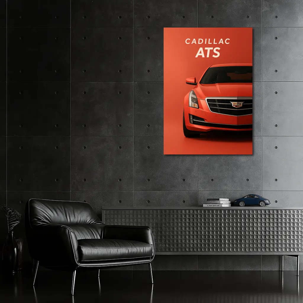 Cadillac ATS Red Car Front View – Wall Art