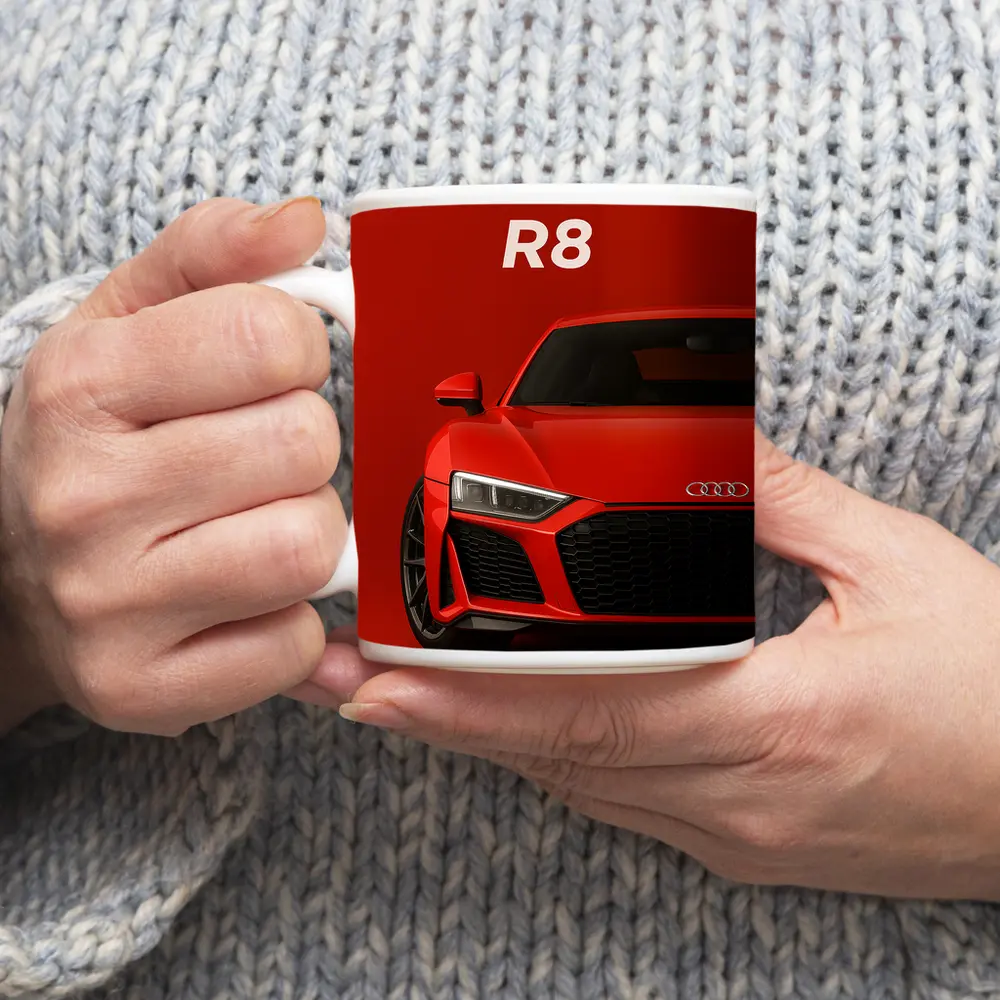 Audi R8 Red Supercar Front View – Mugs
