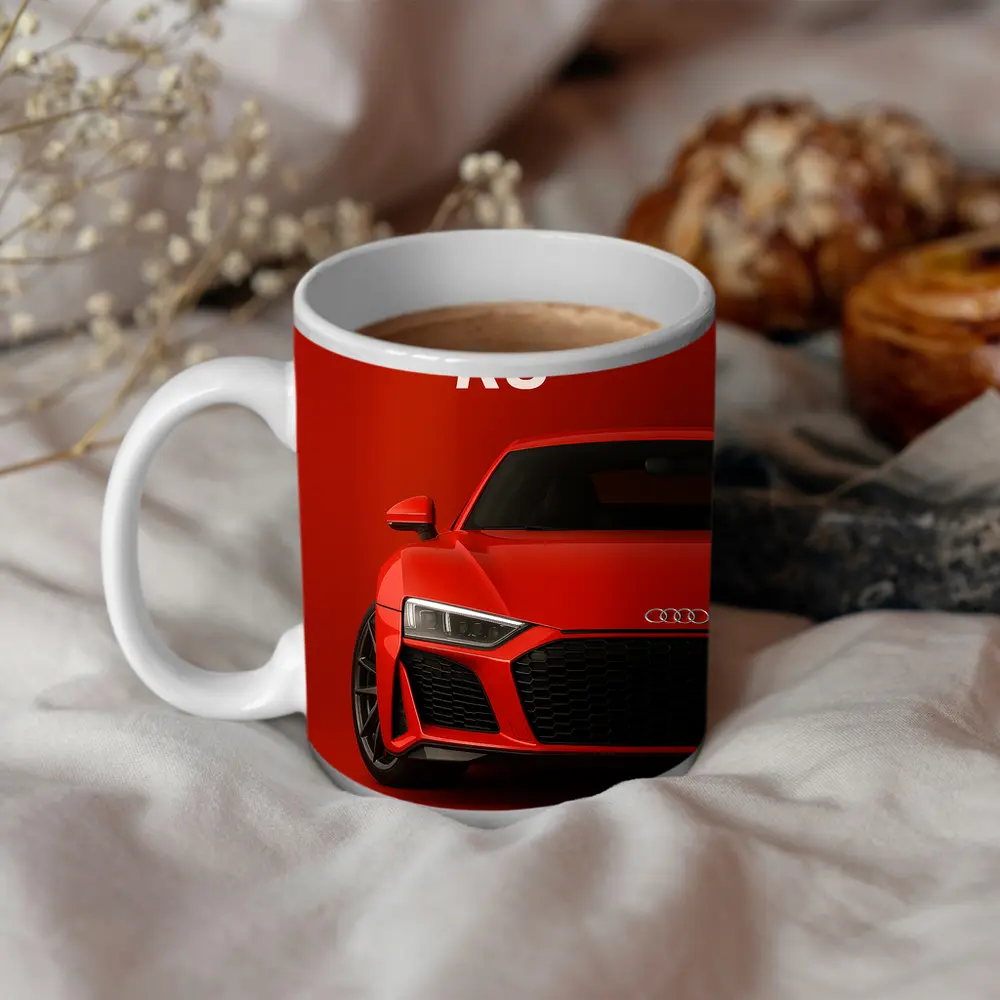 Audi R8 Red Supercar Front View – Mugs