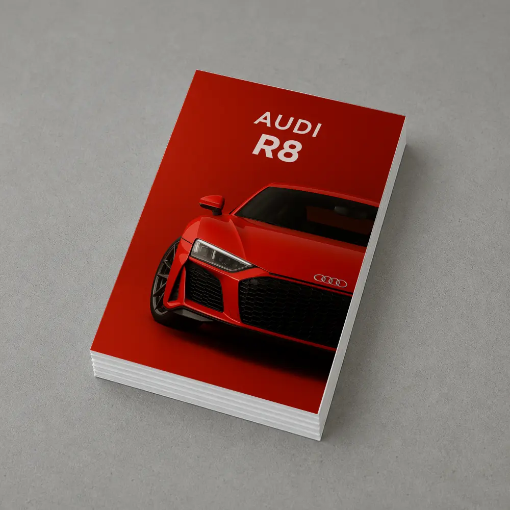 Audi R8 Red Supercar Front View – Postcards
