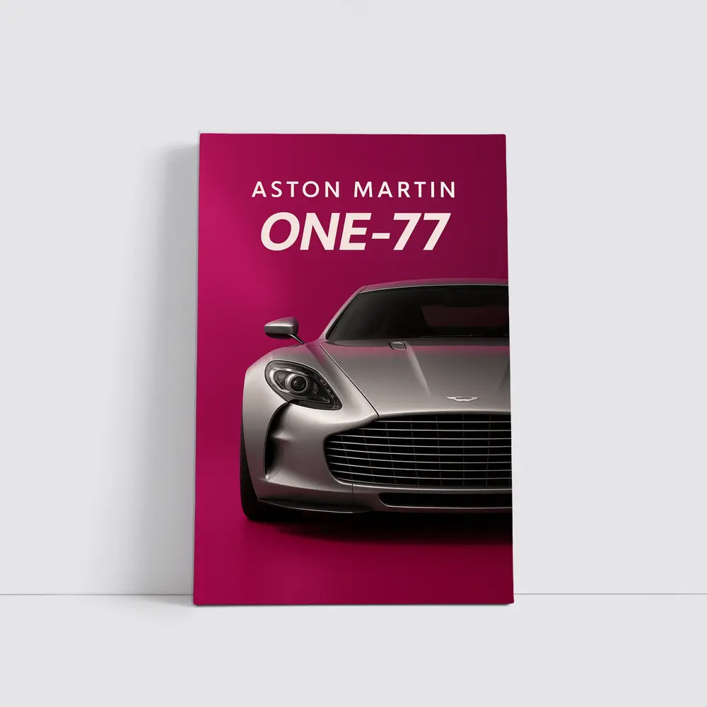 Aston Martin One Seventy Seven Pink Background – Wall Art