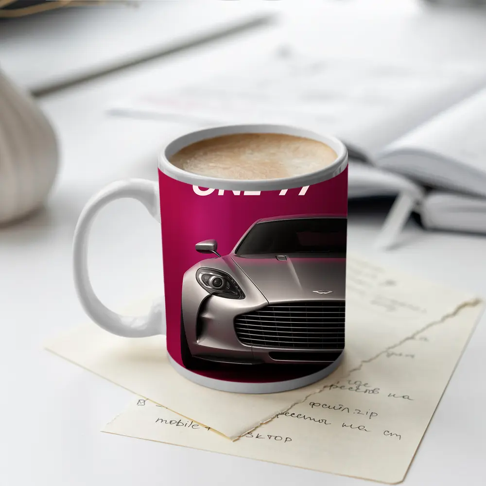 Aston Martin One Seventy Seven Pink Background – Mugs
