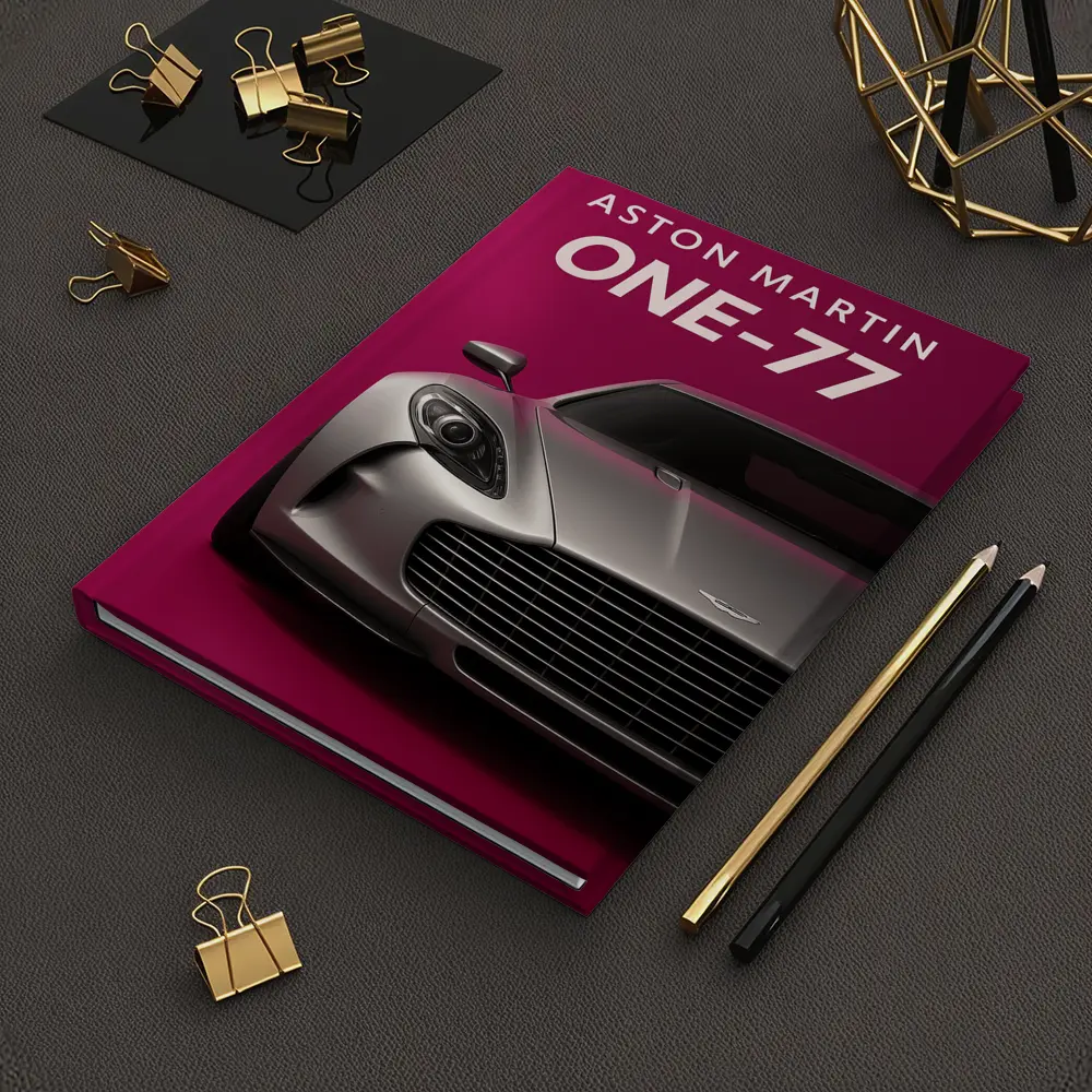 Aston Martin One Seventy Seven Pink Background – Notebooks