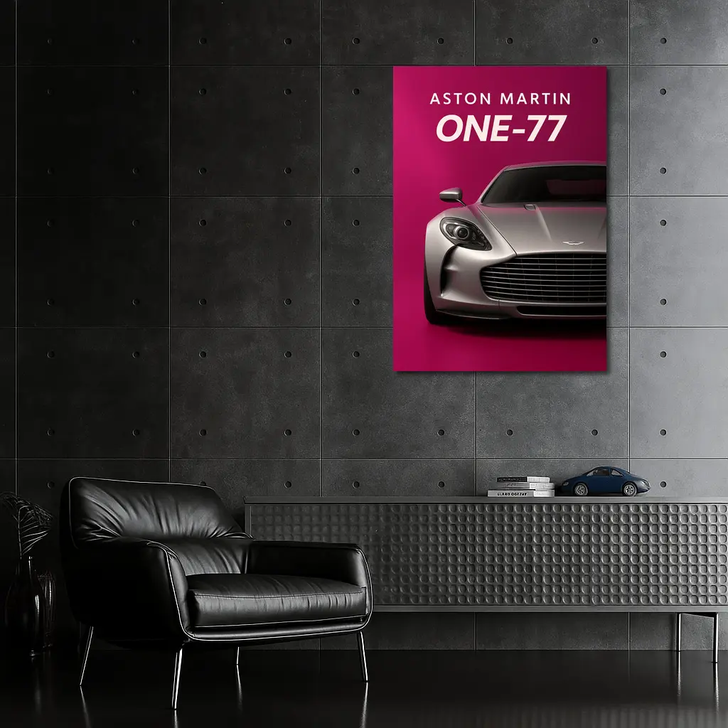 Aston Martin One Seventy Seven Pink Background – Wall Art