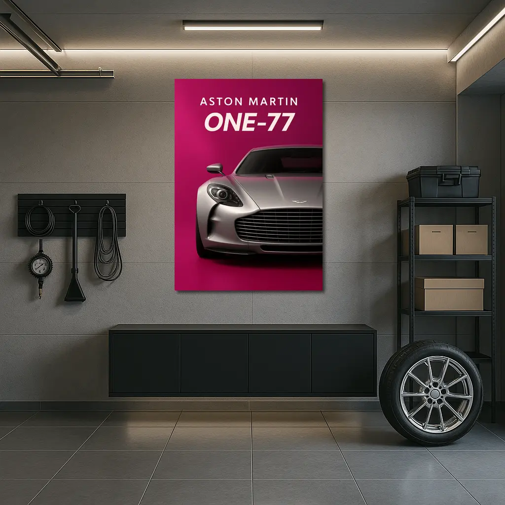 Aston Martin One Seventy Seven Pink Background – Wall Art