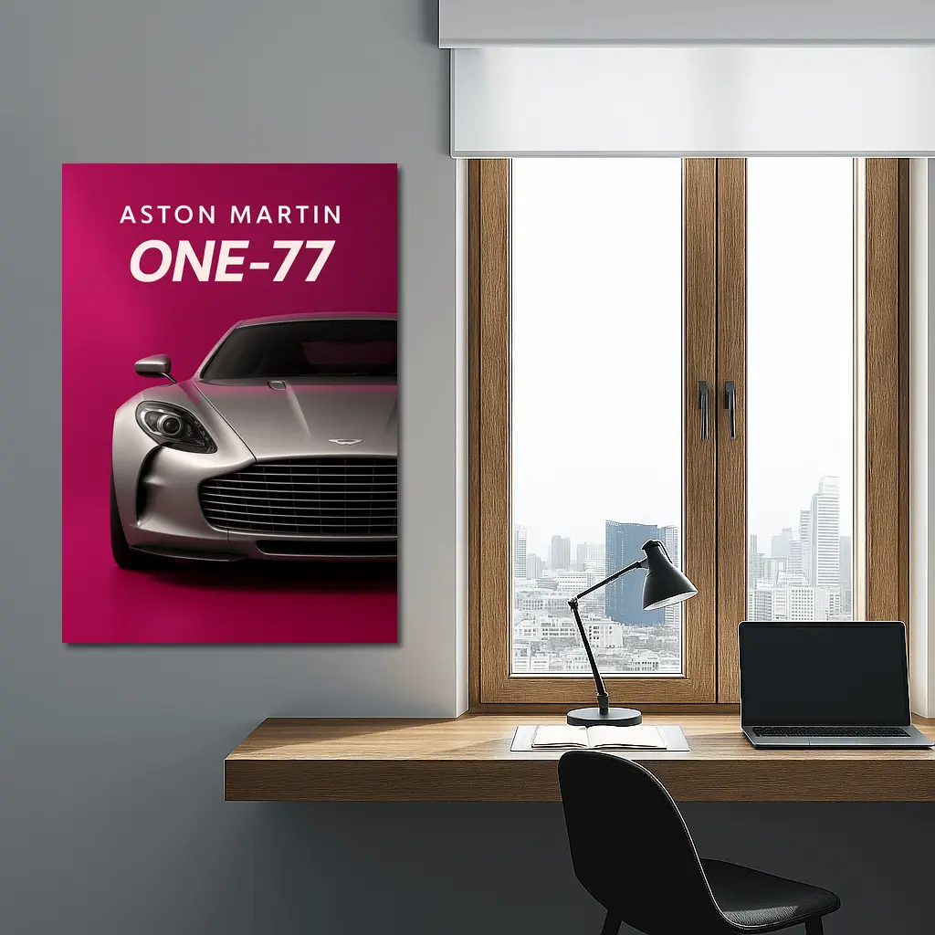 Aston Martin One Seventy Seven Pink Background – Wall Art