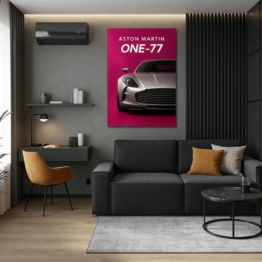 Aston Martin One Seventy Seven Pink Background – Wall Art