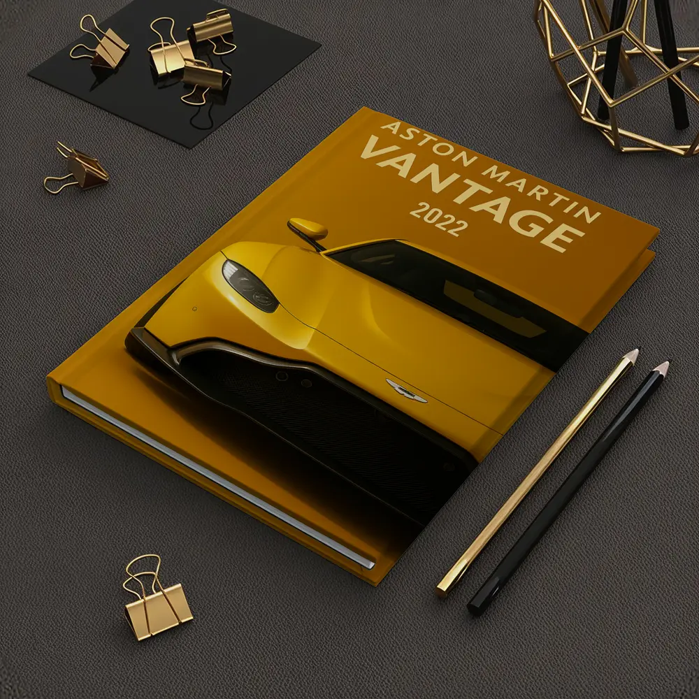 Aston Martin Vantage Yellow Studio Front View – Notebooks