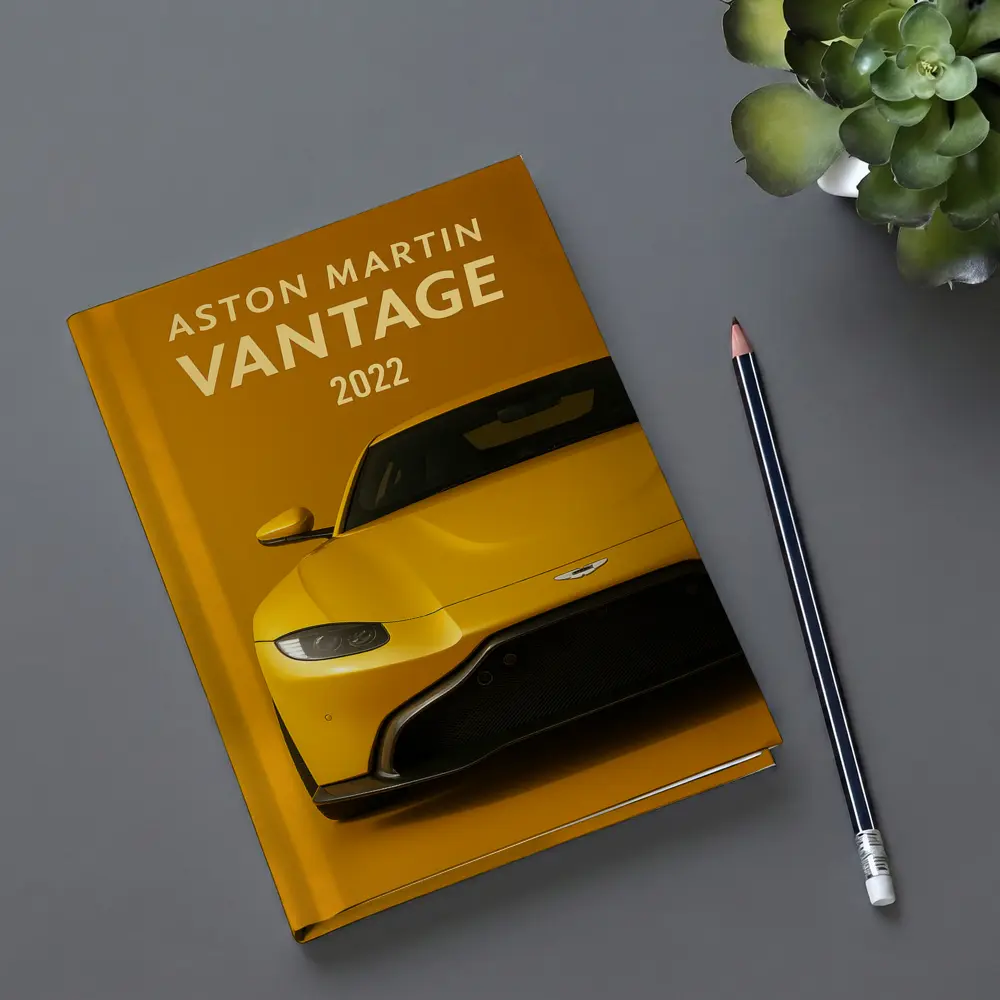 Aston Martin Vantage Yellow Studio Front View – Notebooks