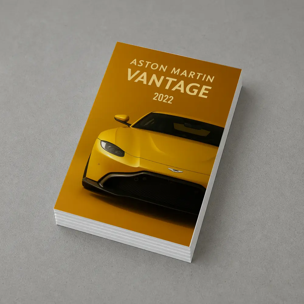 Aston Martin Vantage Yellow Studio Front View – Postcards
